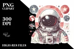 Vintage Astronaut Girl Sticker Design Product Image 1