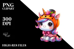 Cute Baby Unicorn Halloween PNG Product Image 2