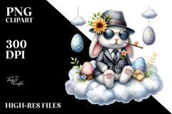 Happy Bunny on Cloud PNG Product Image 2
