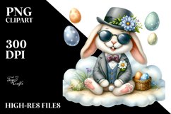 Happy Bunny on Cloud PNG Product Image 2