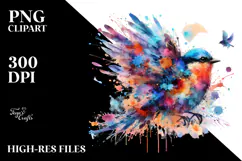 Colorful Bird Painting Sublimation PNG Product Image 2