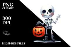 Simple Funny Halloween Skeleton PNG Product Image 2