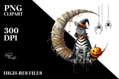 Halloween Zebra Sitting on Half Moon Product Image 2
