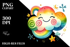 Smiling Whimsical Cloud PNG Product Image 2