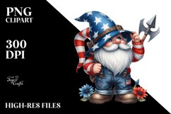 Detailed Watercolor Patriotic Farmer Gnome Product Image 3