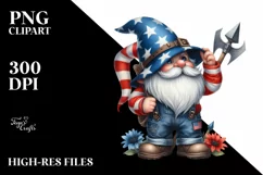 Detailed Watercolor Patriotic Farmer Gnome Product Image 3
