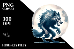 Funny Werewolf Watercolor Image Product Image 2