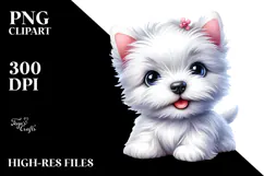 Happy Baby Cartoon West Highland White Terrier, Transparent Product Image 2
