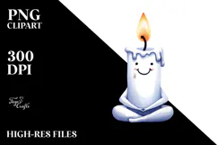 Funny Simple Candle Watercolor PNG Product Image 2