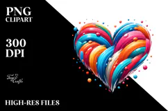 Simple Paintbrush Style Heart PNG Product Image 2