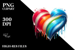 Simple Paintbrush Style Heart PNG Product Image 2