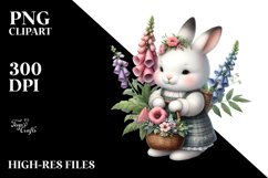 Whimsical Baby Rabbit with Foxglove Bouquet Product Image 3