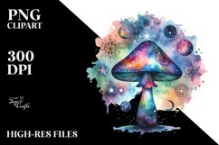 Magical Celestial Mushroom Watercolor Splash Product Image 1