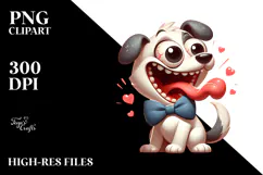 Cute Dog with Bow Tie PNG Product Image 2