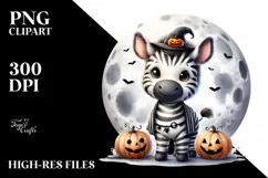 Cute Baby Zebra, Halloween Theme, PNG Product Image 2