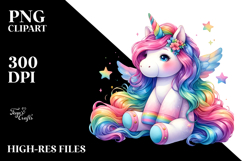 Vibrant Drawing Cute Unicorn PNG Product Image 2