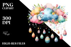 Cloud with Easter Eggs PNG Product Image 2