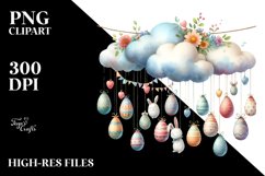 Cloud with Easter Eggs PNG Product Image 2