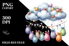 Cloud with Easter Eggs PNG Product Image 2