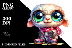 Vibrant Crazy Eyes Baby Lamb PNG Product Image 2