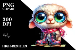 Vibrant Crazy Eyes Baby Lamb PNG Product Image 2