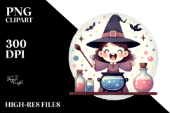 Excited Witch with Magic Potion, Transparent PNG Product Image 2