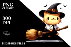 Simple Funny Halloween Broomstick PNG Product Image 2