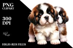Watercolor Baby Saint Bernard Clipart Product Image 1