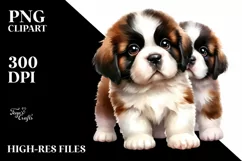 Watercolor Baby Saint Bernard Clipart Product Image 1