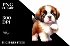 Watercolor Baby Saint Bernard Clipart Product Image 1