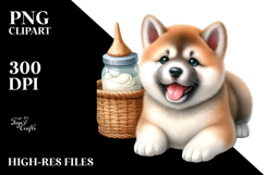 Watercolor Baby Akita PNG Product Image 2