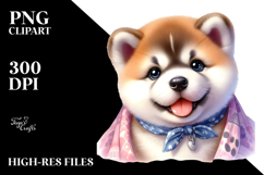 Watercolor Baby Akita PNG Product Image 2