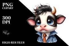 Expressive Thoughtful Cow with Raincoat Product Image 1