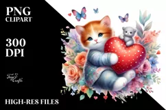Cute Baby Cat with Heart PNG Product Image 2