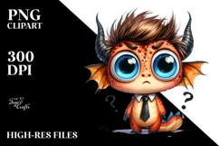 Expressive Confused Baby Dragon Clipart Product Image 2