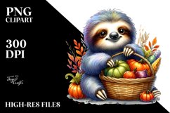 Colorful Autumn Vegetables Basket | Sublimation | Clipart Product Image 1