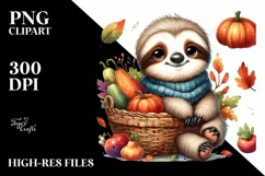 Colorful Autumn Vegetables Basket | Sublimation | Clipart Product Image 3