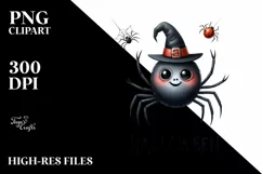 Funny Halloween Spider Watercolor | Sublimation Clipart Product Image 3