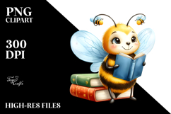Funny Bees on Book Summer Sticker Clipart Product Image 2