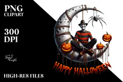 Funny Freddy Crueger Halloween Digital Painting, PNG Product Image 2