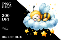 Sleeping Baby Bee on Cloud | Clipart Product Image 2