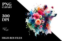 Vibrant Bear Made of Flowers | Sublimation | Clipart Product Image 3
