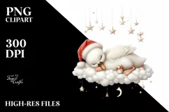 Sleeping Baby Swan for Christmas | Clipart Product Image 4