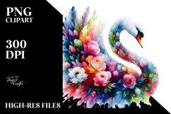 Abstract Swan, Flowers | Sublimation | Clipart Product Image 3