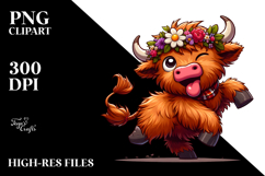 Highland Cow Dancing, PNG Product Image 2