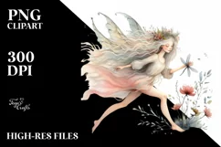 a Fairy Running in Abstract Pastel Watercolor, Transparent Product Image 3