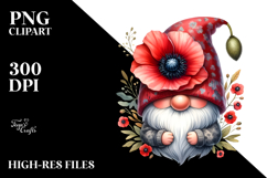 Cute Gnome with Poppy PNG Product Image 2