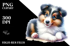 Watercolor Baby Collie PNG Product Image 2