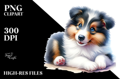 Watercolor Baby Collie PNG Product Image 2