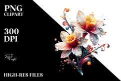 Abstract Glossy Narcissus PNG Product Image 2